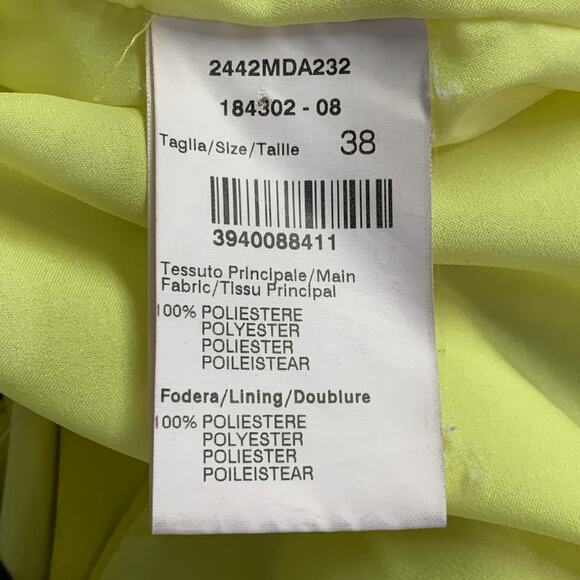 MSGM Size S Yellow Polyester Layered A-Line V-Neck Dress - Picture 9 of 10